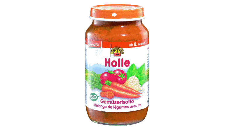 Holle Bio Junior Zöldségrizottó - üveges bébiétel 220g