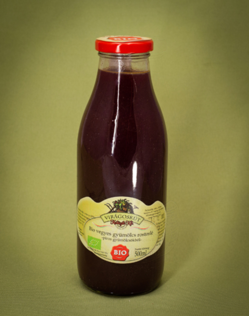 Bio vegyes gyümölcs rostoslé 500ml -piros gyümölcsökből-