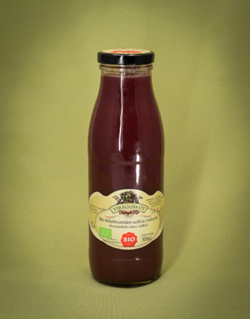 Bio feketeszeder-szilva rostoslé 500ml -hozzáadott cukor nélkül-