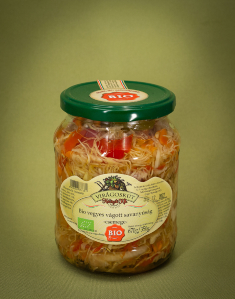 Bio vegyes vágott savanyúság 670g -csemege-