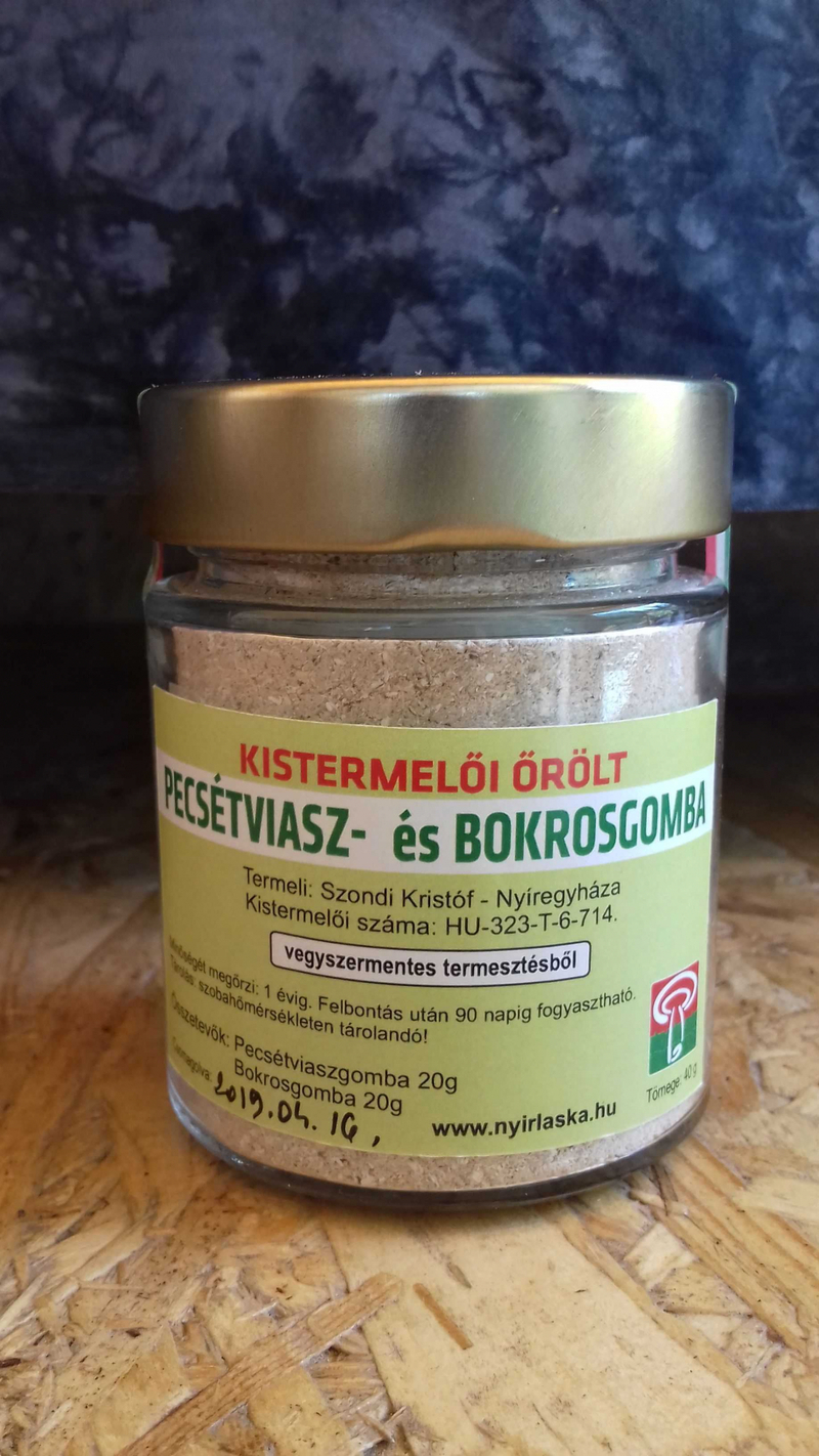 Pecsétviasz és bokrosgomba keveréke