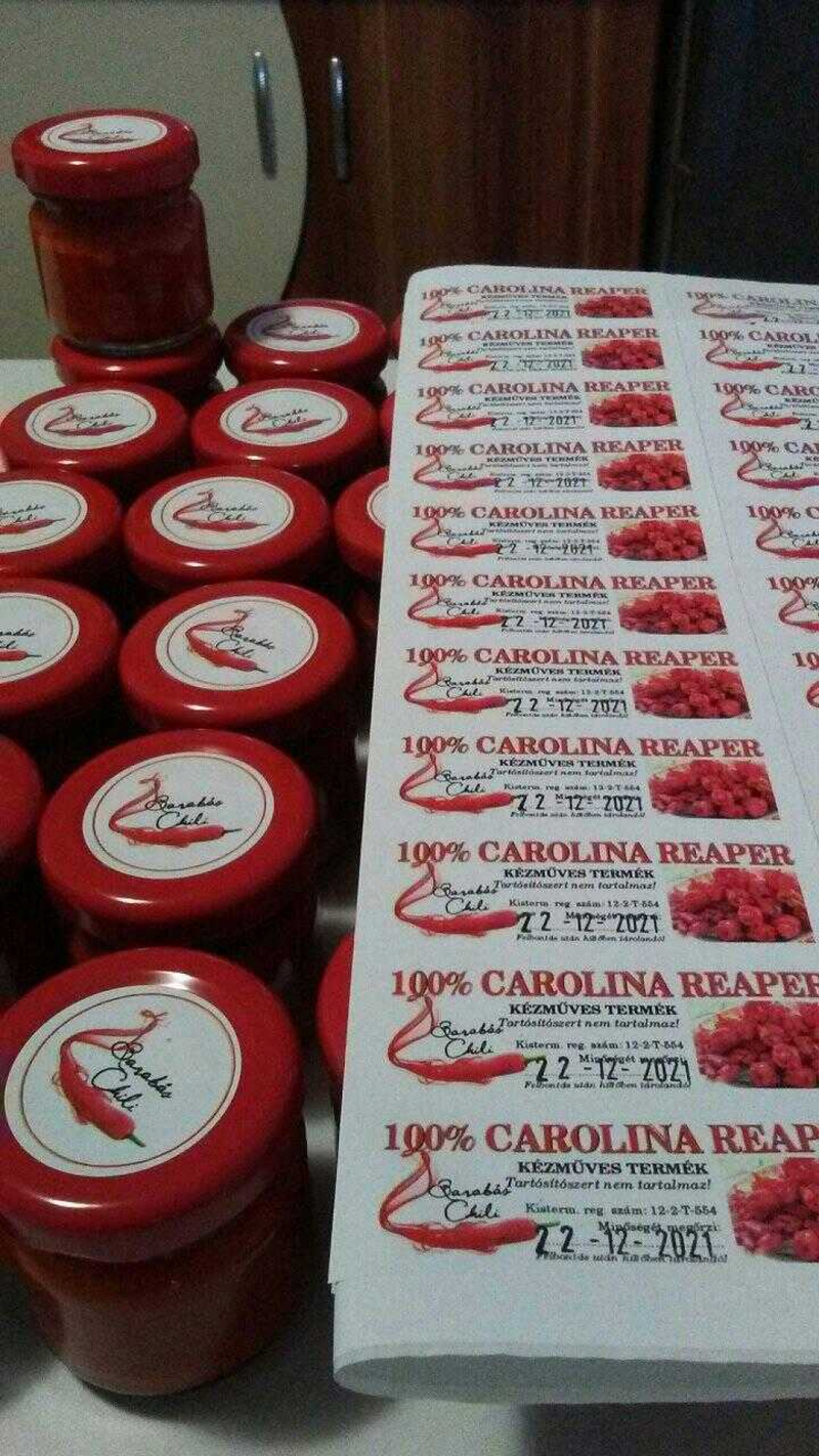 100% Carolina Reaper paprikából készült chili szósz.