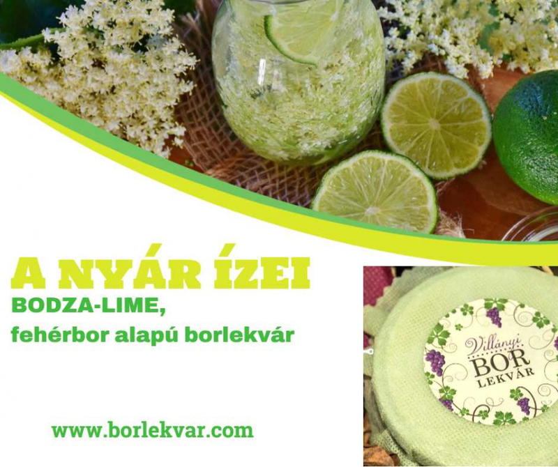 Fehérbor alapú lime-bodza borlekvár