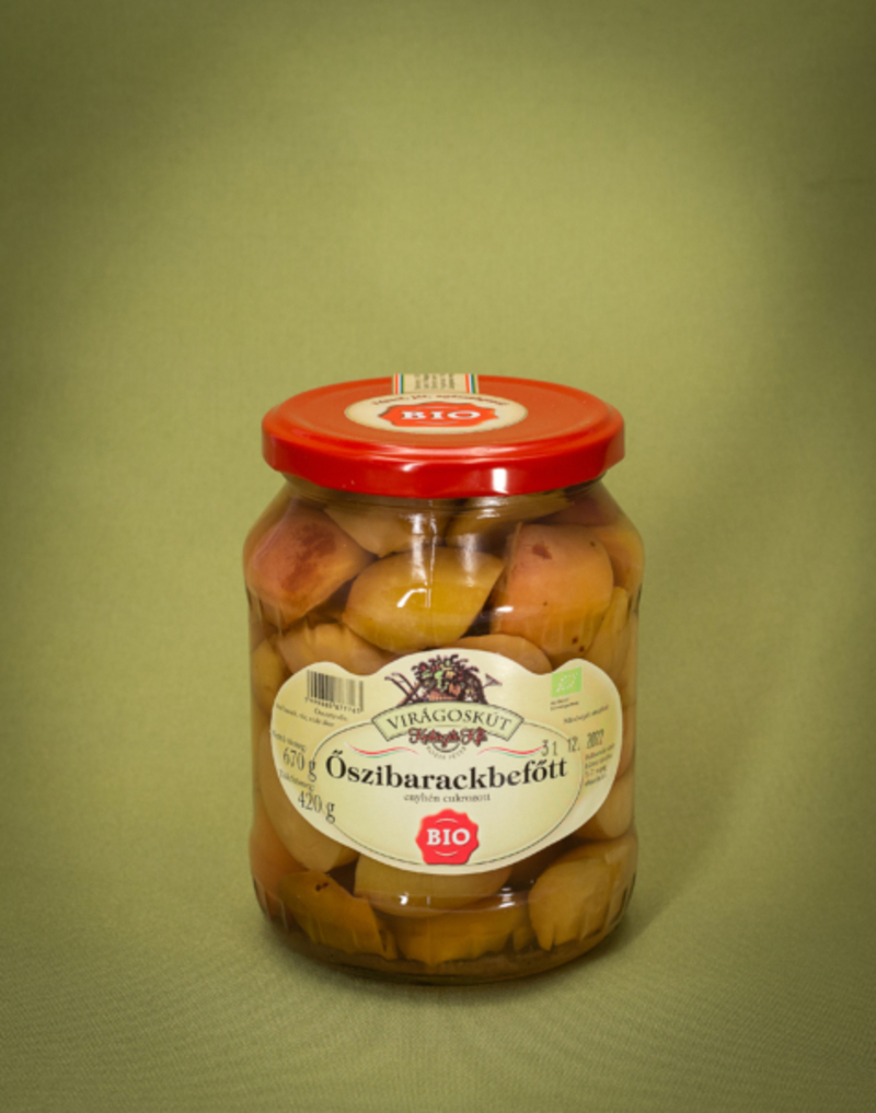 Bio őszibarackbefőtt (laposbarackból) 420g