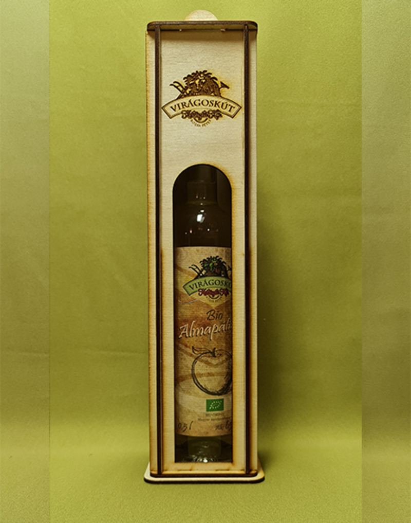 Bio almapálinka 500ml 65%, díszdobozban