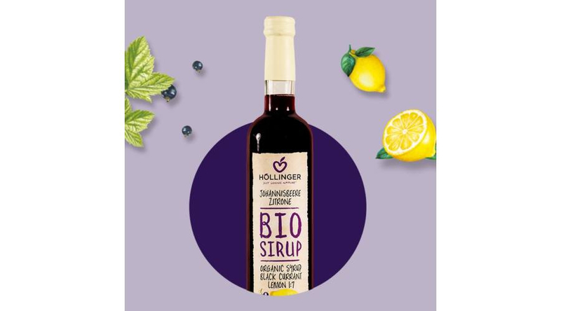 Höllinger Bio Feketeribizli- citromszörp 0,5l