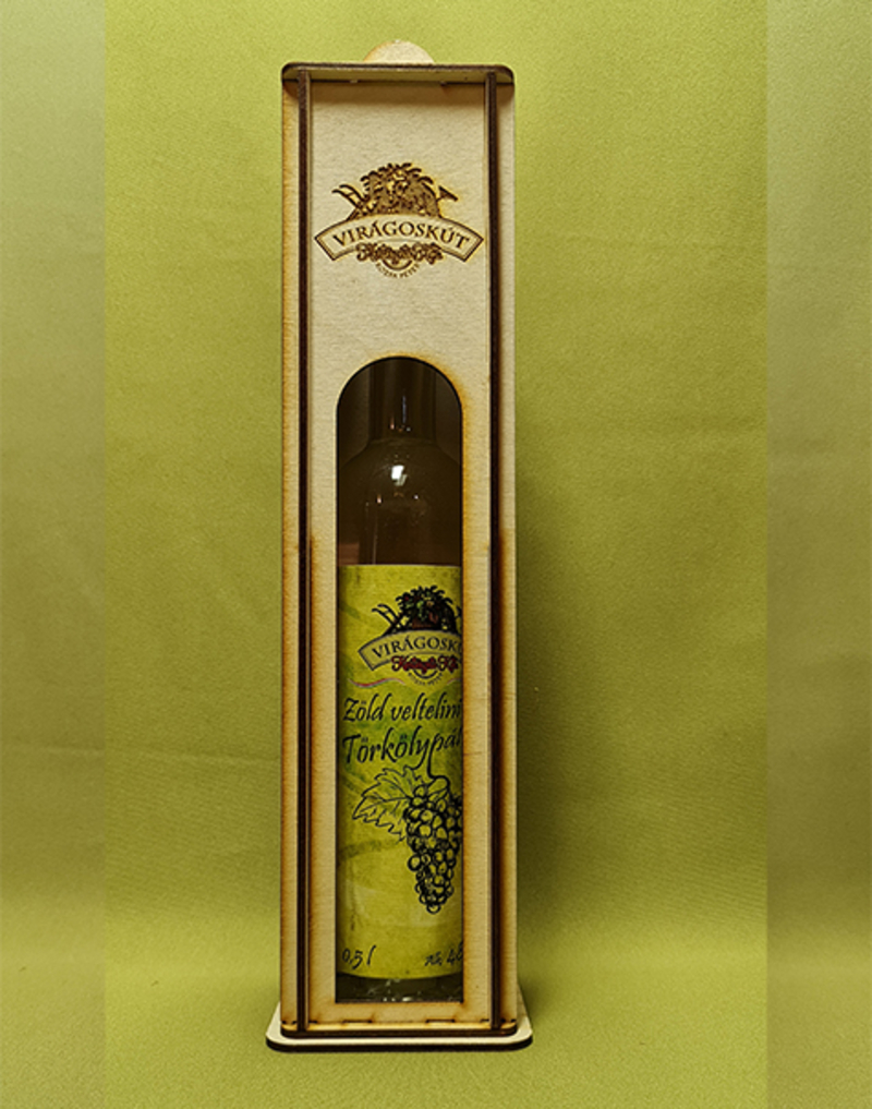 Zöld veltelini törkölypálinka 500ml 48%, díszdobozban