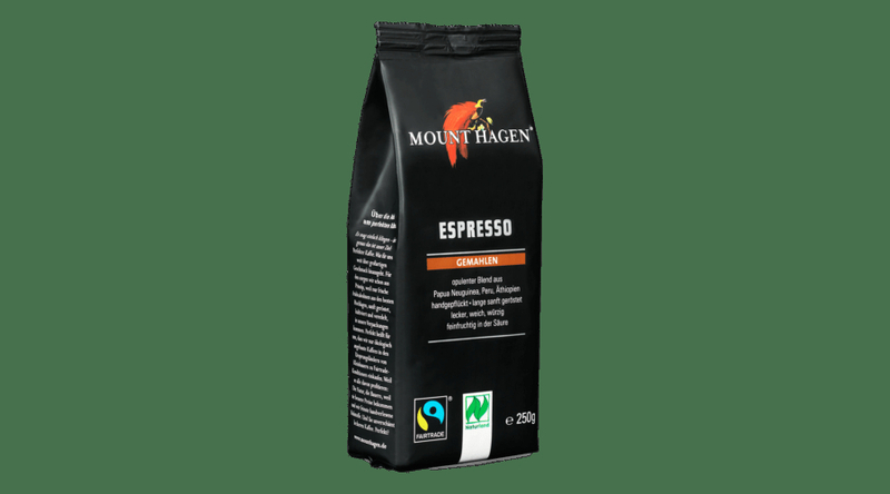 Mount Hagen Bio Espresso kávé, őrölt - Fairtrade 250g