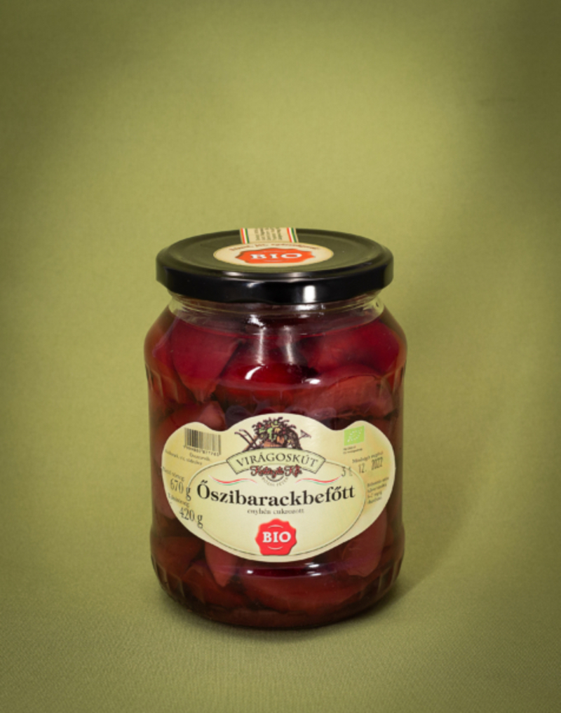 Bio őszibarackbefőtt (vérbarackból) 420g