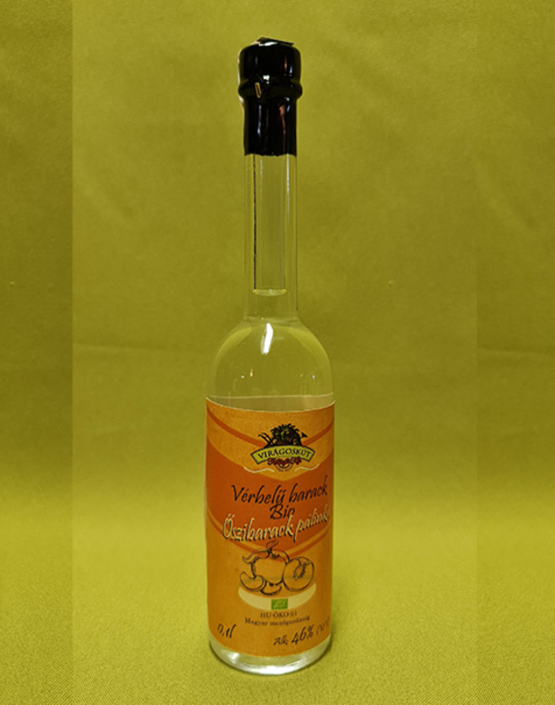 Bio őszibarack pálinka -vérbélű barack- 100ml 46%