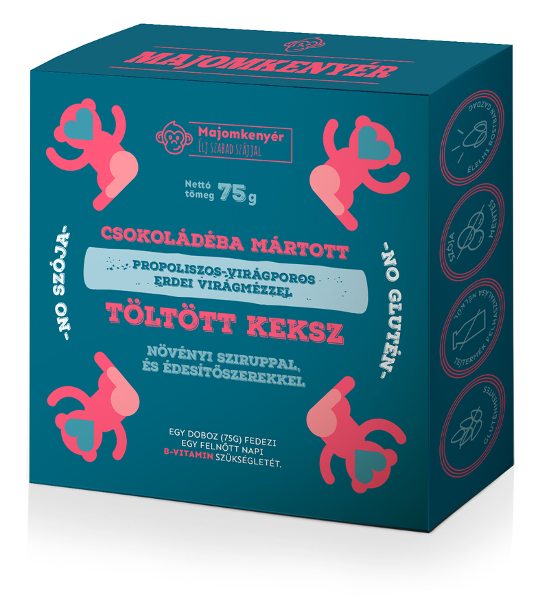 Propoliszos-virágporos erdei virágmézzel töltött keksz (Bvitaminnal)