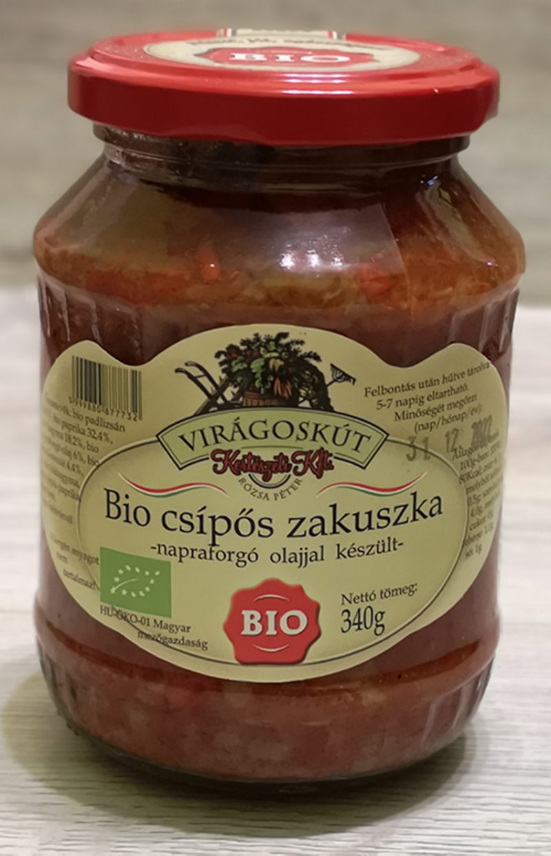 Bio csípős zakuszka - napraforgó olajjal készült