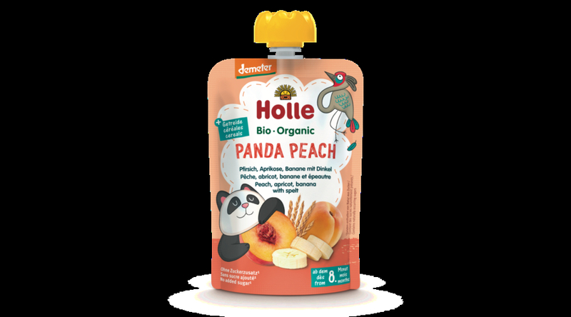 Holle Bio Panda Peach - Tasak őszibarack, sárgabarack, banán, tönkölybúza 100g