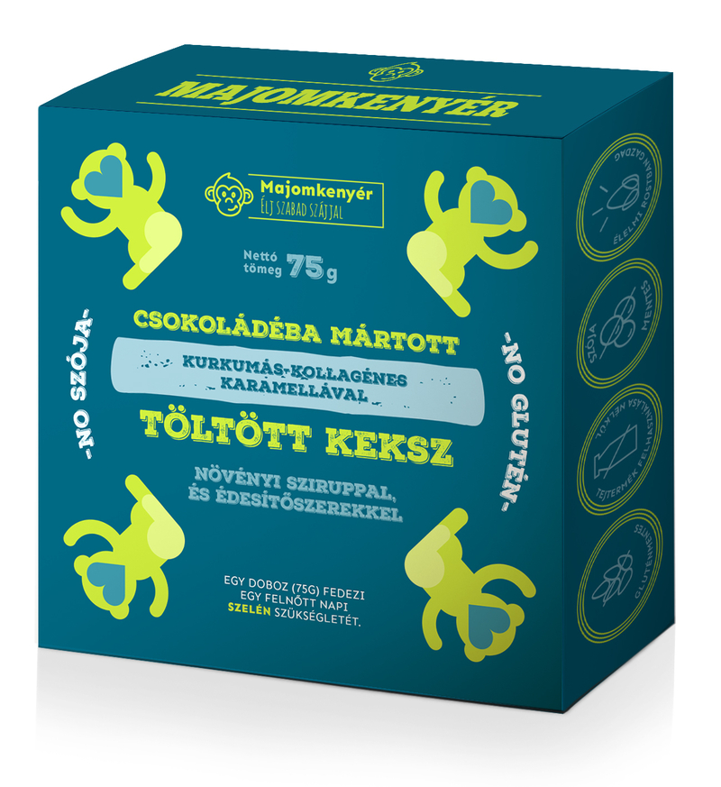 Kurkumás-kollagénes karamellával töltött keksz (szelénnel)