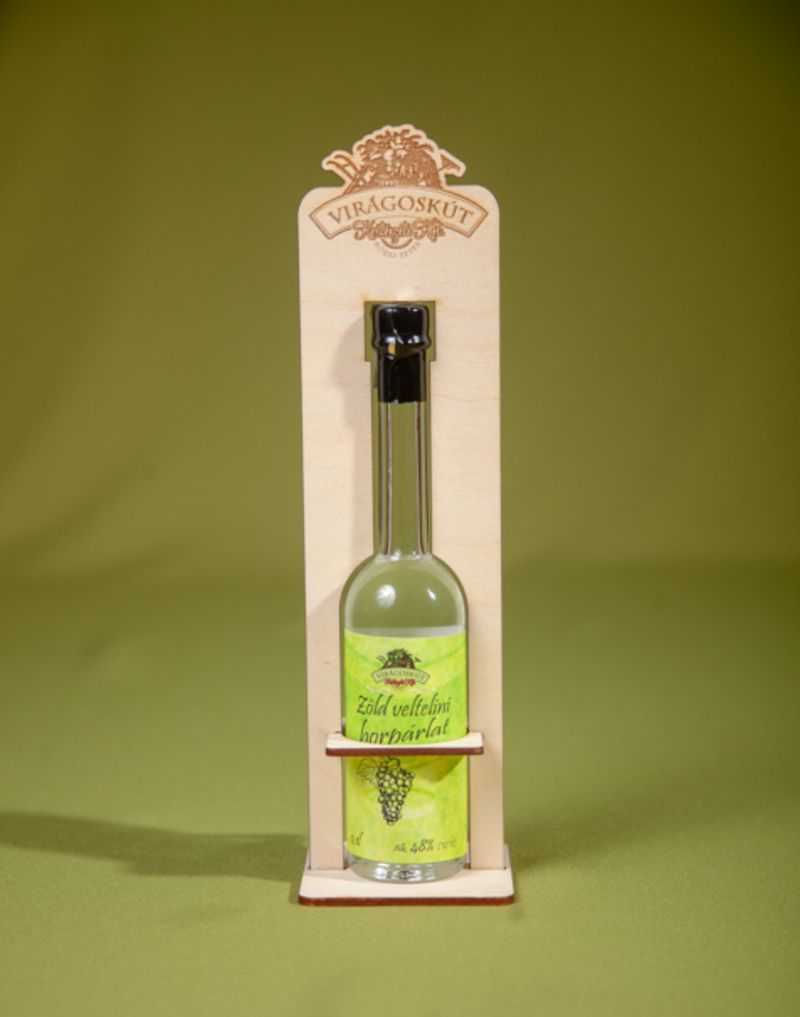 Zöld veltelini borpárlat 100ml 48%, dísztartóban