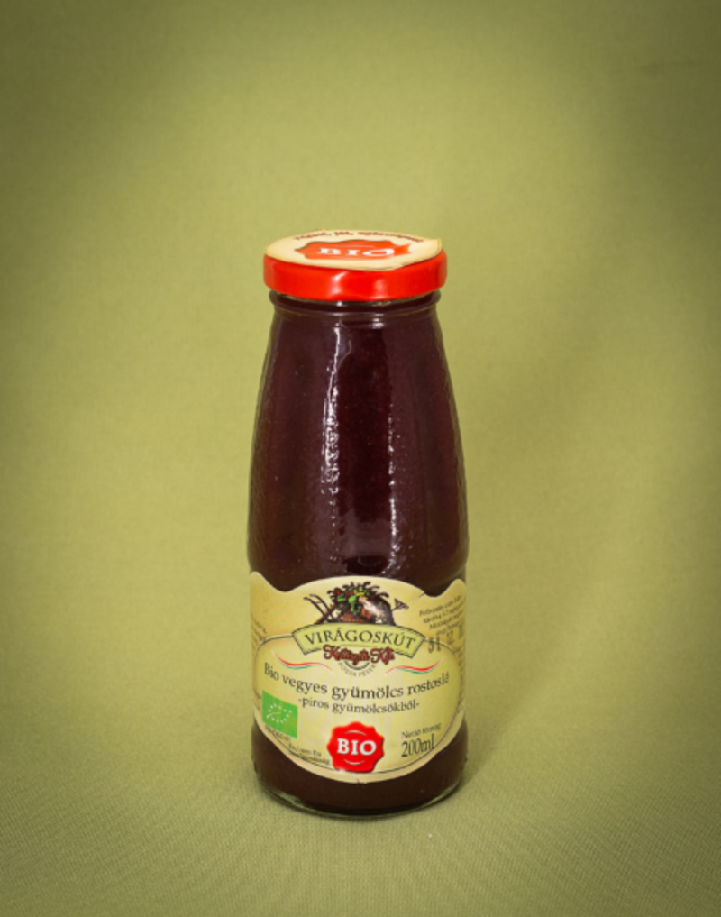 Bio vegyes gyümölcs rostoslé 200ml -piros gyümölcsökből-