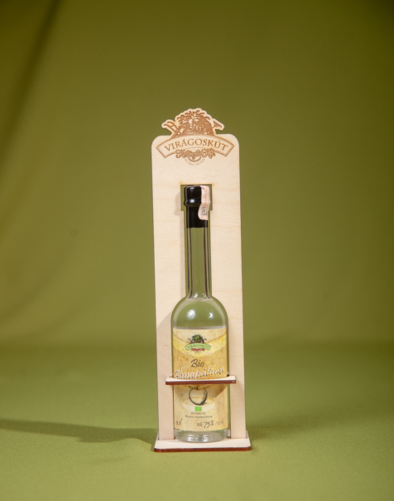 Bio almapálinka 100ml 75%, dísztartóban
