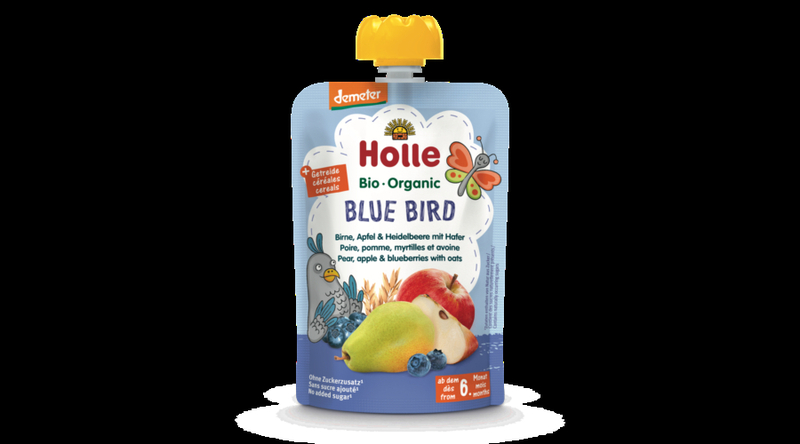Holle Bio Blue Bird - Tasak körte, alma és áfonya zabbal 100g
