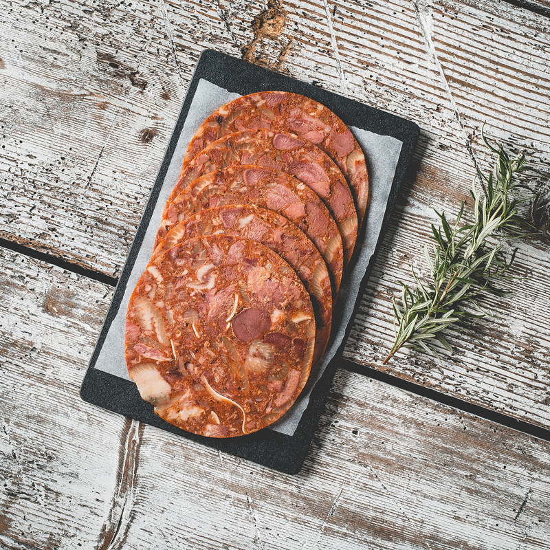 Disznósajt, műbélbe töltve, nincs füstölve, szeletelt (30 dkg)