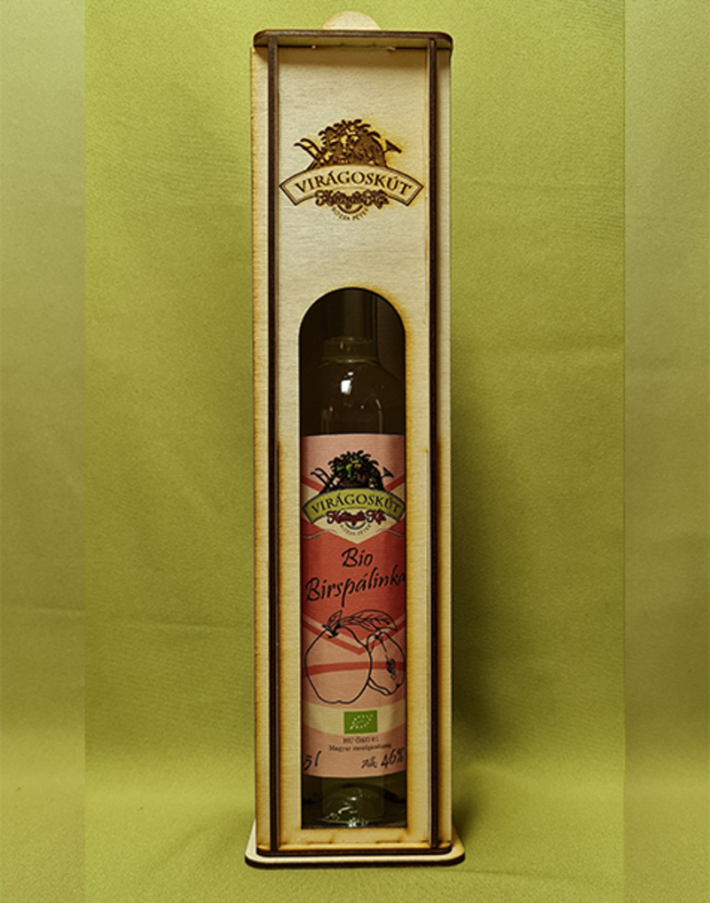 Bio birspálinka 500ml 46%, díszdobozban